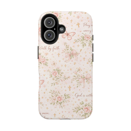 Walk By Faith Phone Case | Christian Floral iPhone Case