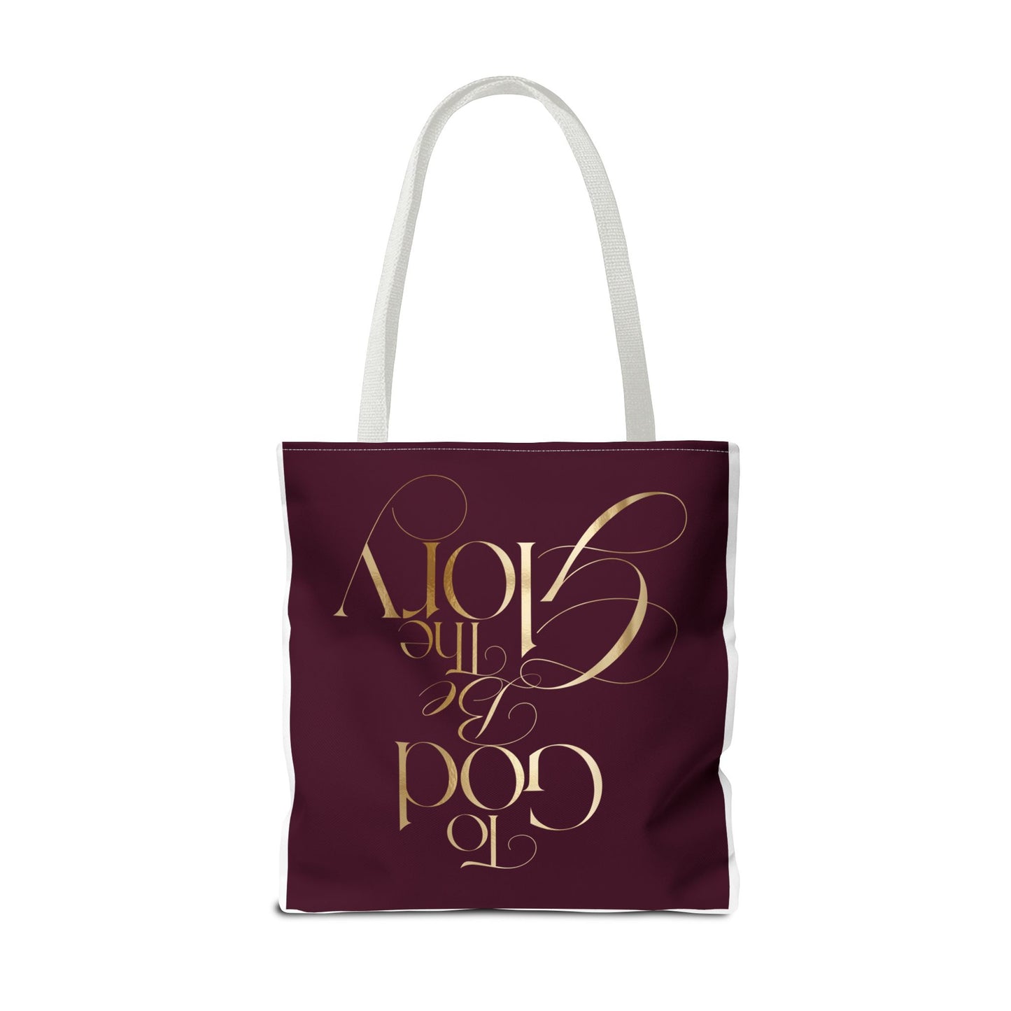 To God Be The Glory Burgundy Tote Bag — Inspirational Christian Scripture Tote