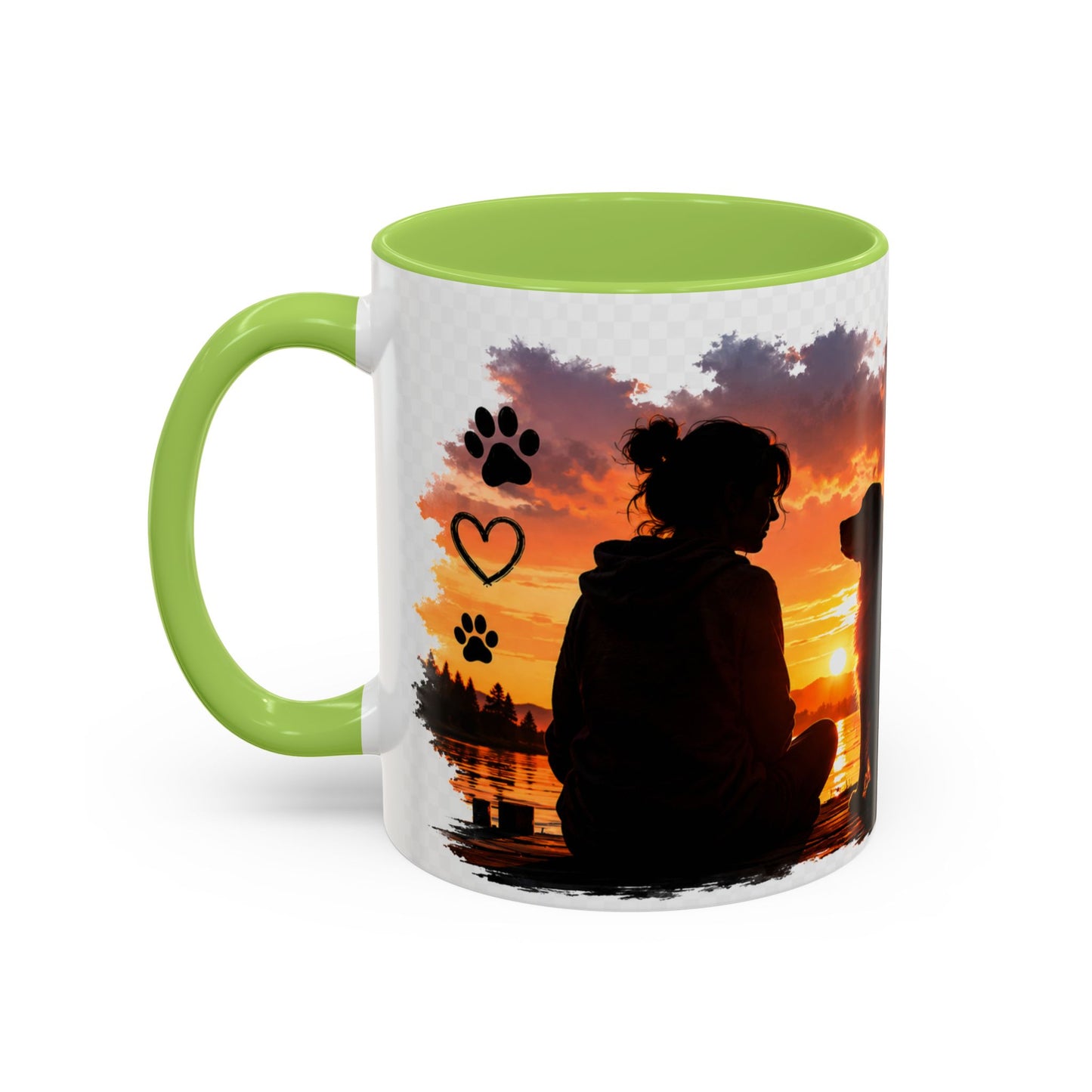 Dog Lover Coffee Mug - "A True Friend Leaves Paw Prints on Your Heart" Accent Mug (11/15oz)
