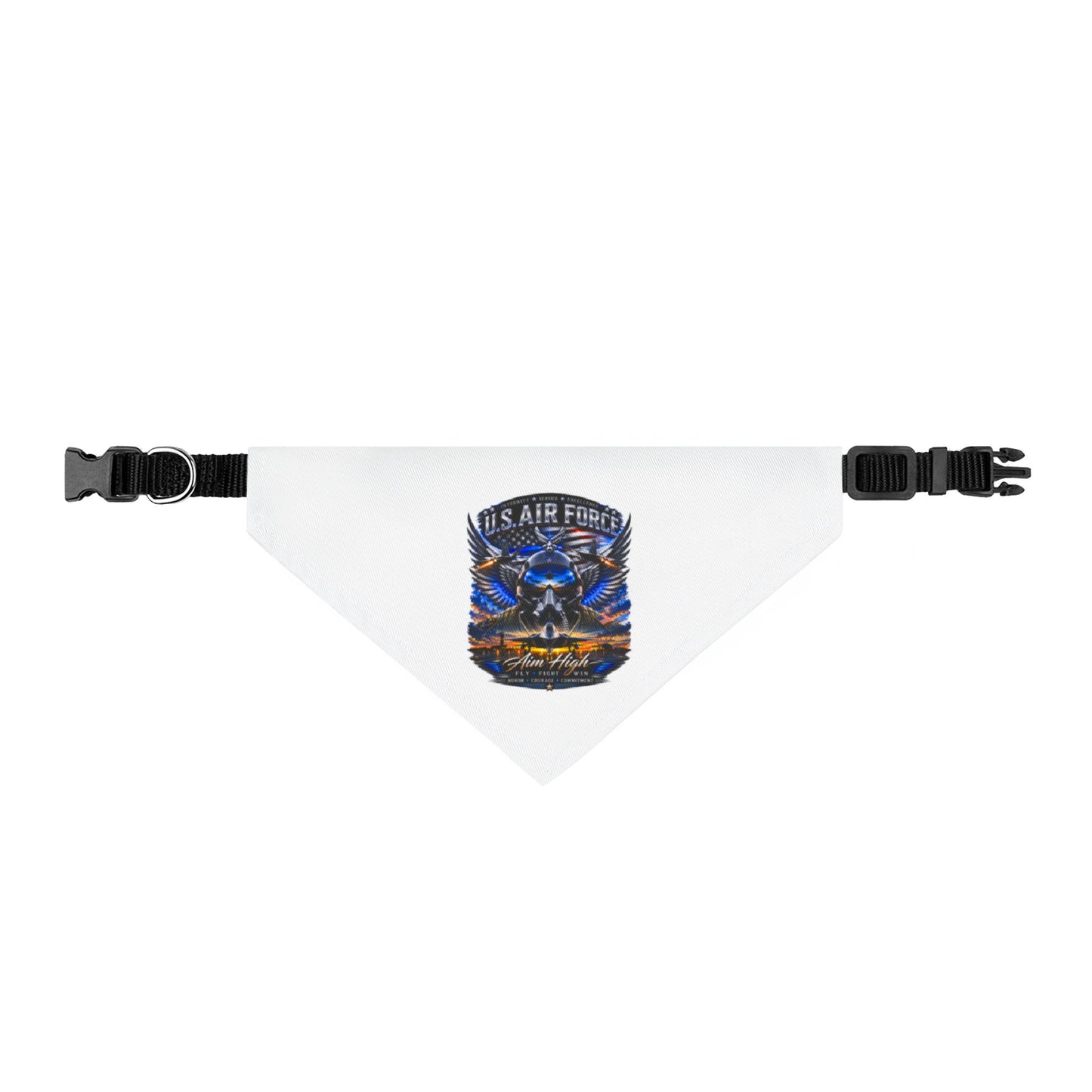 US Air Force Skull Clip-On Pet Bandana — Military Pride Dog & Cat Accessory