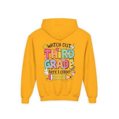 Kids "Watch Out Third Grade Here I Come" Hoodie - Back-to-School 3rd Grade Sweatshirt