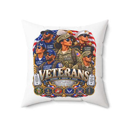 Veterans Tribute Pillow – Patriotic Military Veteran Throw Pillow