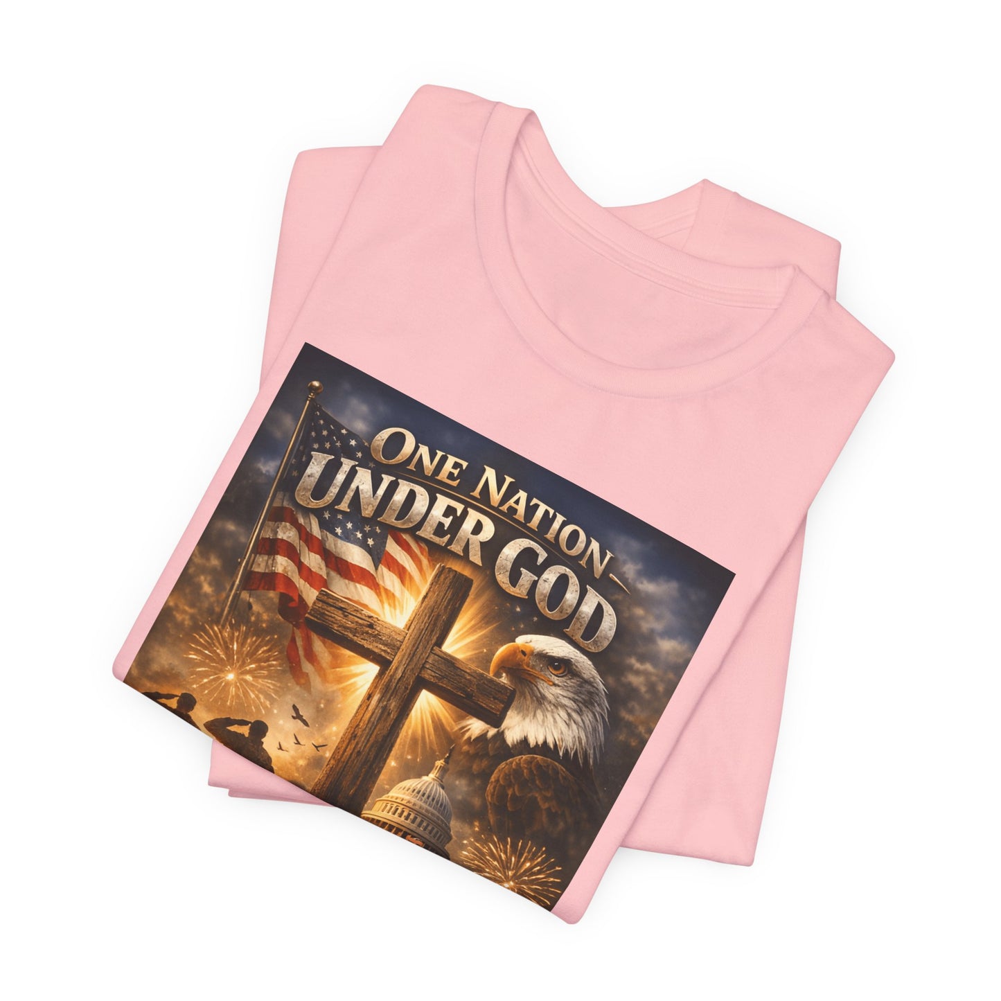 One Nation Under God T-Shirt — 250 Years of Faith Patriotic Christian Tee