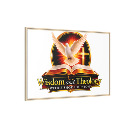 Framed Canvas Print — "Wisdom and Theology" Dove & Bible Wall Art