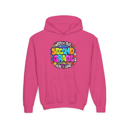Second Grade Kids' Hoodie - "Watch Out Second Grade Here I Come" Back-to-School Sweatshirt