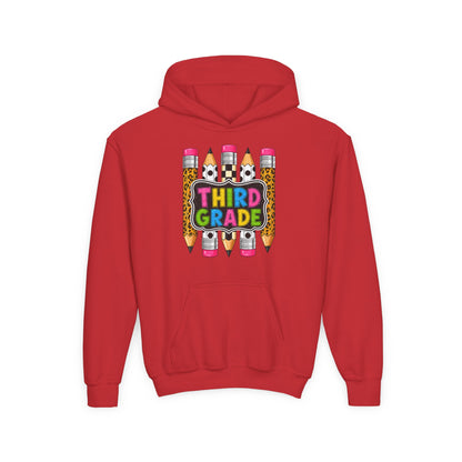 Third Grade Kids Hoodie — Cute Pencil Back-to-School Sweatshirt