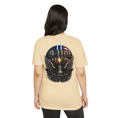 9/11 Never Forget Memorial T-Shirt — Twin Towers Tribute Tee