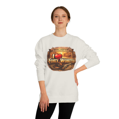 I Heart Fort Worth Crewneck Sweatshirt — Vintage Texas City Pride