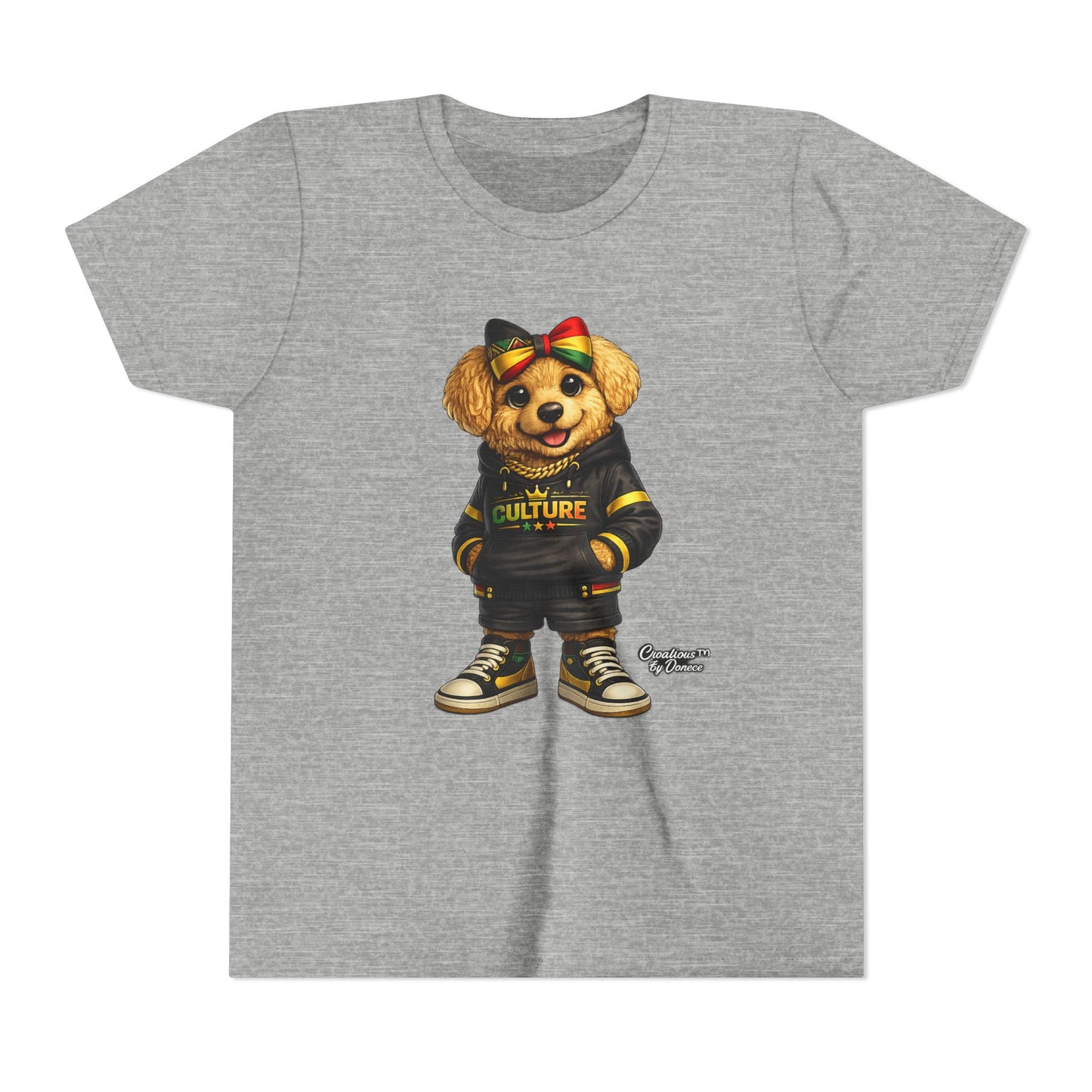 Youth Tee — Cute Rasta Bear "Culture" Graphic Kids T-Shirt