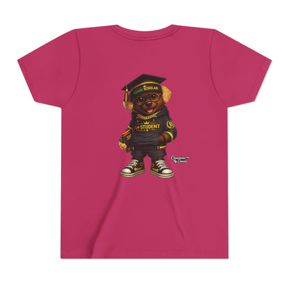 Youth Tee — Scholar Student Bear Graduation Graphic