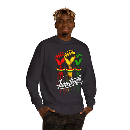 Juneteenth Fist Sweatshirt – Black Power Red Yellow Green Pride Crewneck