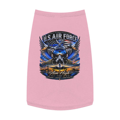 U.S. Air Force Pet Tank Top - "Aim High" Military Pilot Dog Shirt