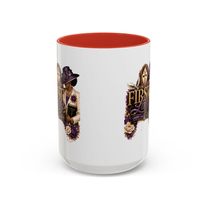 First Lady Church Coffee Mug — Elegant Purple Hat Gospel Tea Cup (11/15oz)