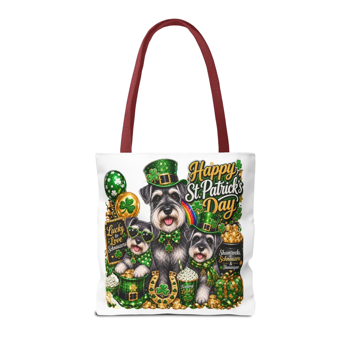 St. Patrick's Day Schnauzer Tote Bag – Happy St. Patrick’s Day Dogs Design