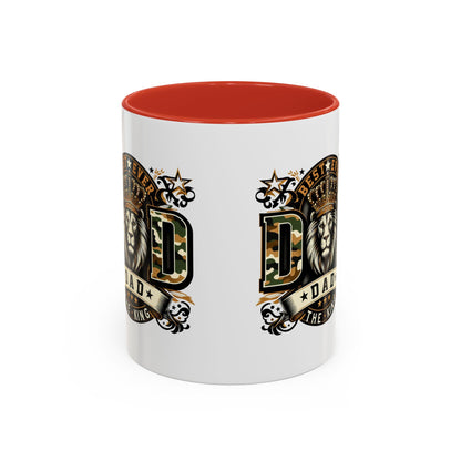 Dad Coffee Mug — "Best Ever Dad" Lion Crest Accent Mug (11/15oz)