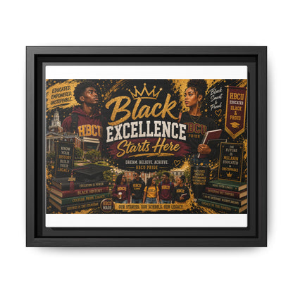 Black Excellence Starts Here Framed Canvas