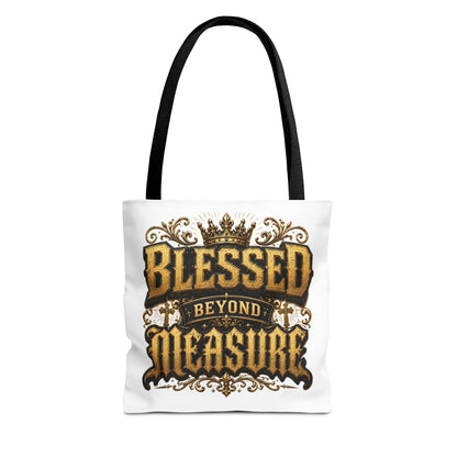 Blessed Beyond Measure Tote Bag — Inspirational Faith Canvas Tote
