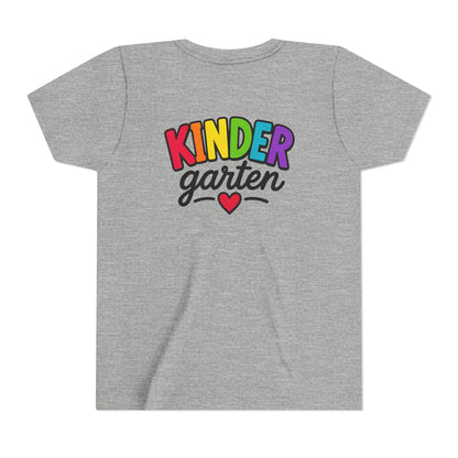 Kindergarten Rainbow Youth Tee — 'Kindergarten' Colorful Back-to-School Shirt