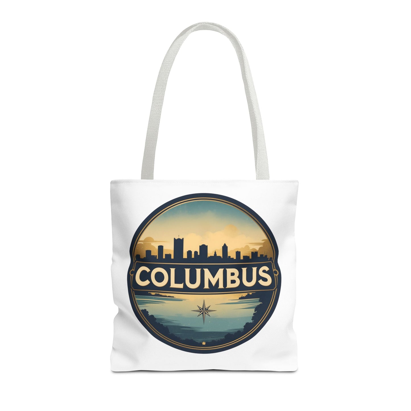 Columbus Skyline Tote Bag — Retro Cityscape Canvas Tote
