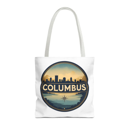Columbus Skyline Tote Bag — Retro Cityscape Canvas Tote