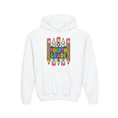 Fourth Grade Kids Hoodie — Colorful Pencil School Sweatshirt