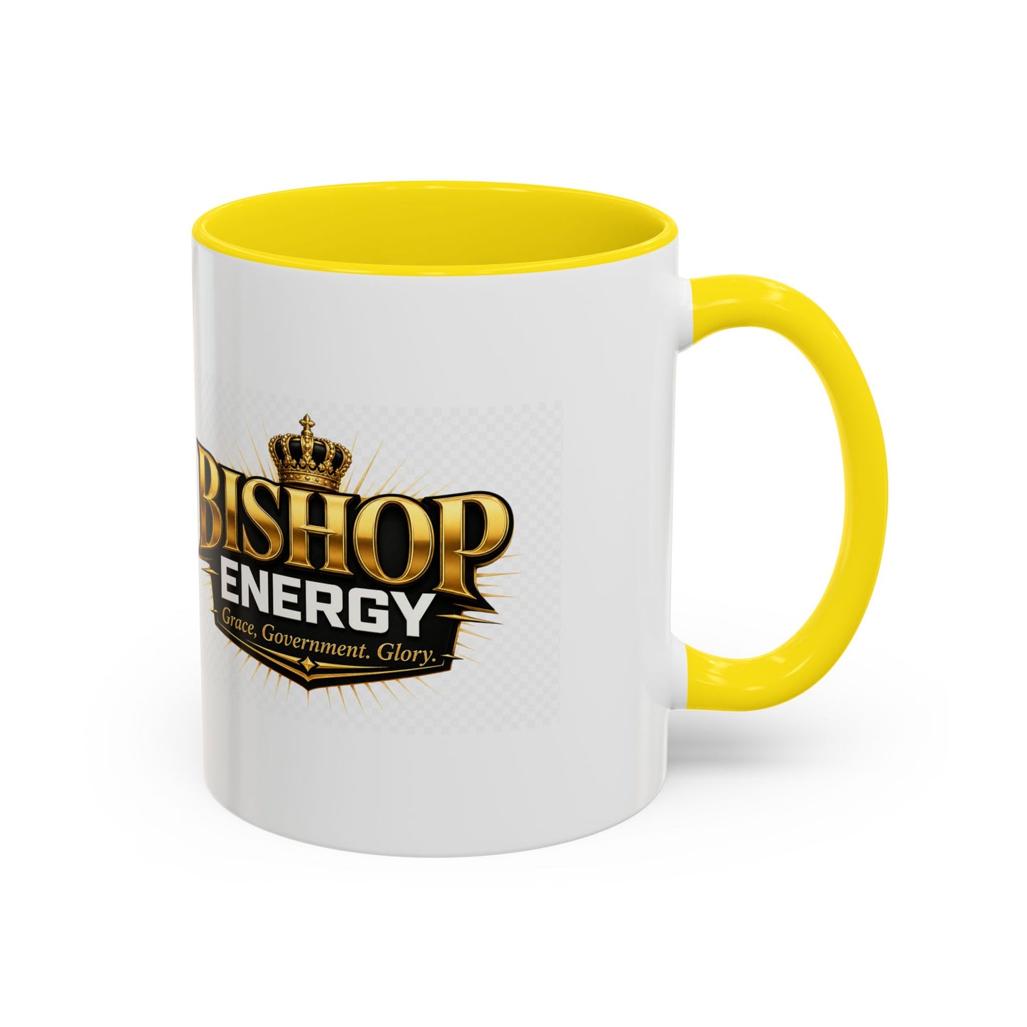 Bishop Energy Coffee Mug — Gold Crown Logo Accent Ceramic Mug (11/15oz)