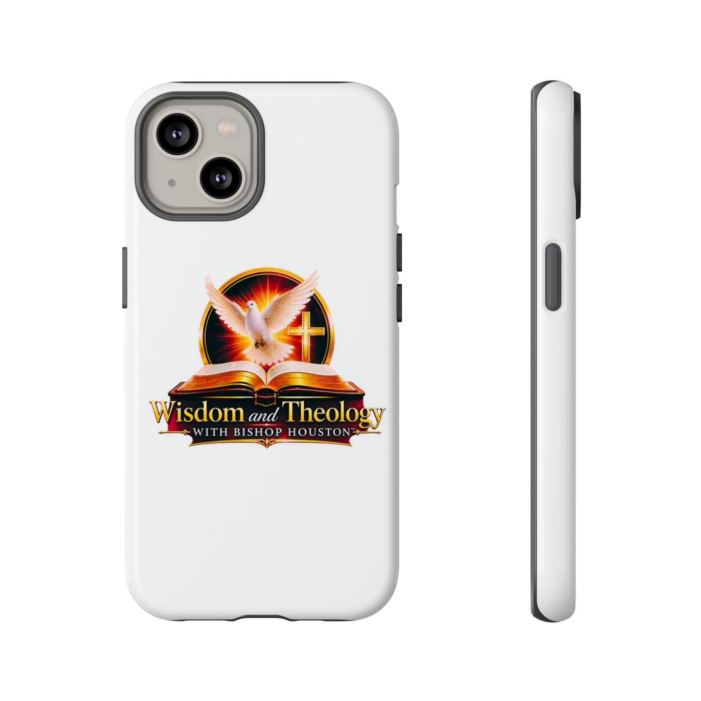 Wisdom and Theology Phone Case — Christian Dove & Cross Protective Tough Case