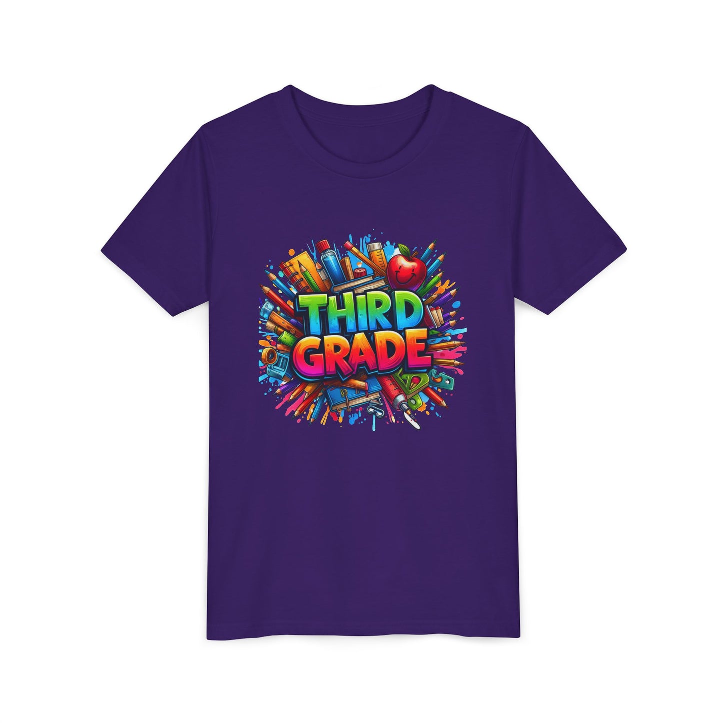 Third Grade Kids' T-Shirt – Colorful School Supplies Back-to-School Tee