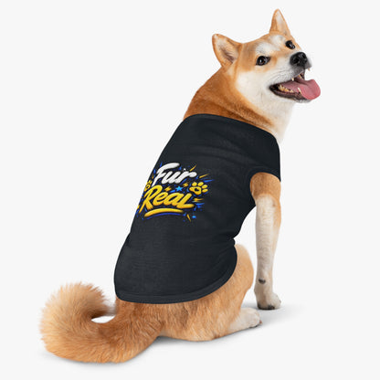 Pet Tank Top - "Fur Real" Graphic Dog & Cat Shirt, Funny Paw Print Pet Tee for Small Dogs & Cats