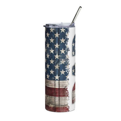 Patriotic American Flag 20oz Stainless Tumbler — Retro USA Drinkware