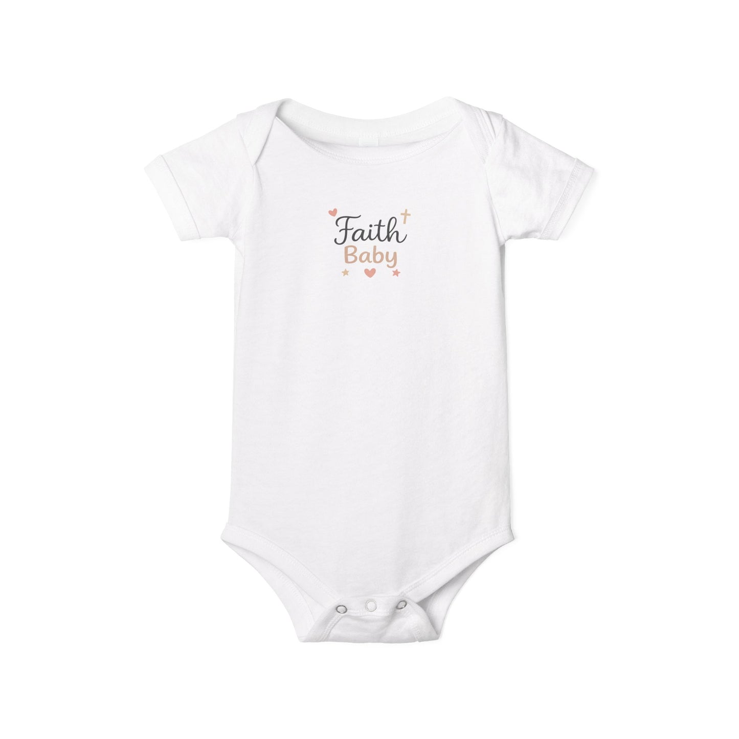 Faith Baby Infant Bodysuit – Cute Religious Baby One-Piece with Hearts