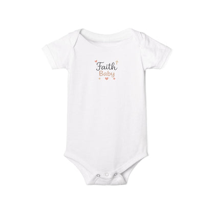 Faith Baby Infant Bodysuit – Cute Religious Baby One-Piece with Hearts