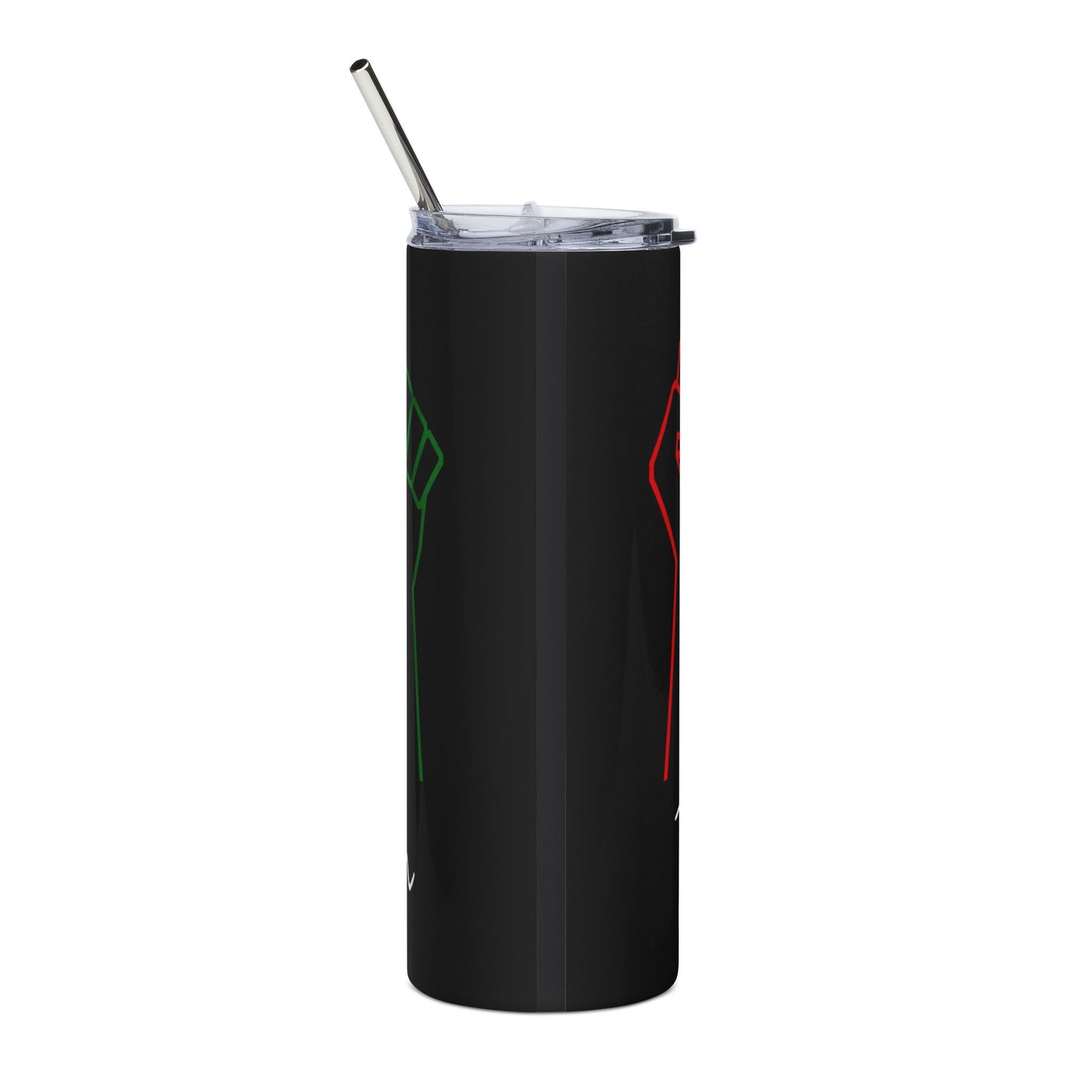 Juneteenth Fist Stainless Tumbler — 20oz Black Insulated Cup