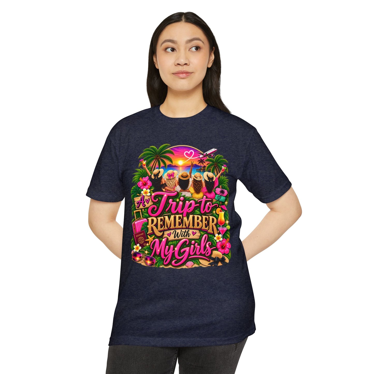 T-Shirt — 'A Trip to Remember With My Girls' Tropical Bachelorette/Besties Tee
