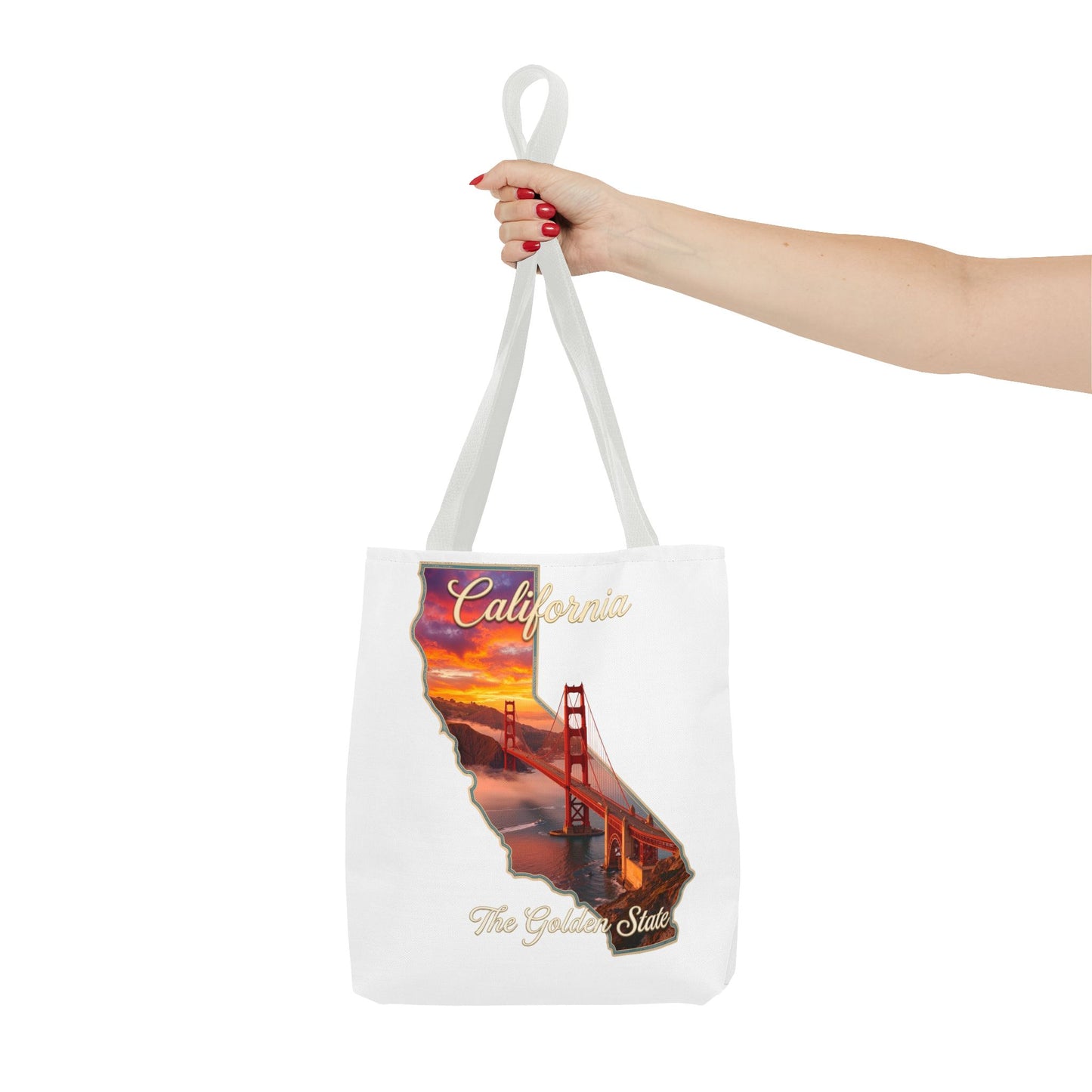 California Golden State Tote Bag – Golden Gate Sunset All-Over Print