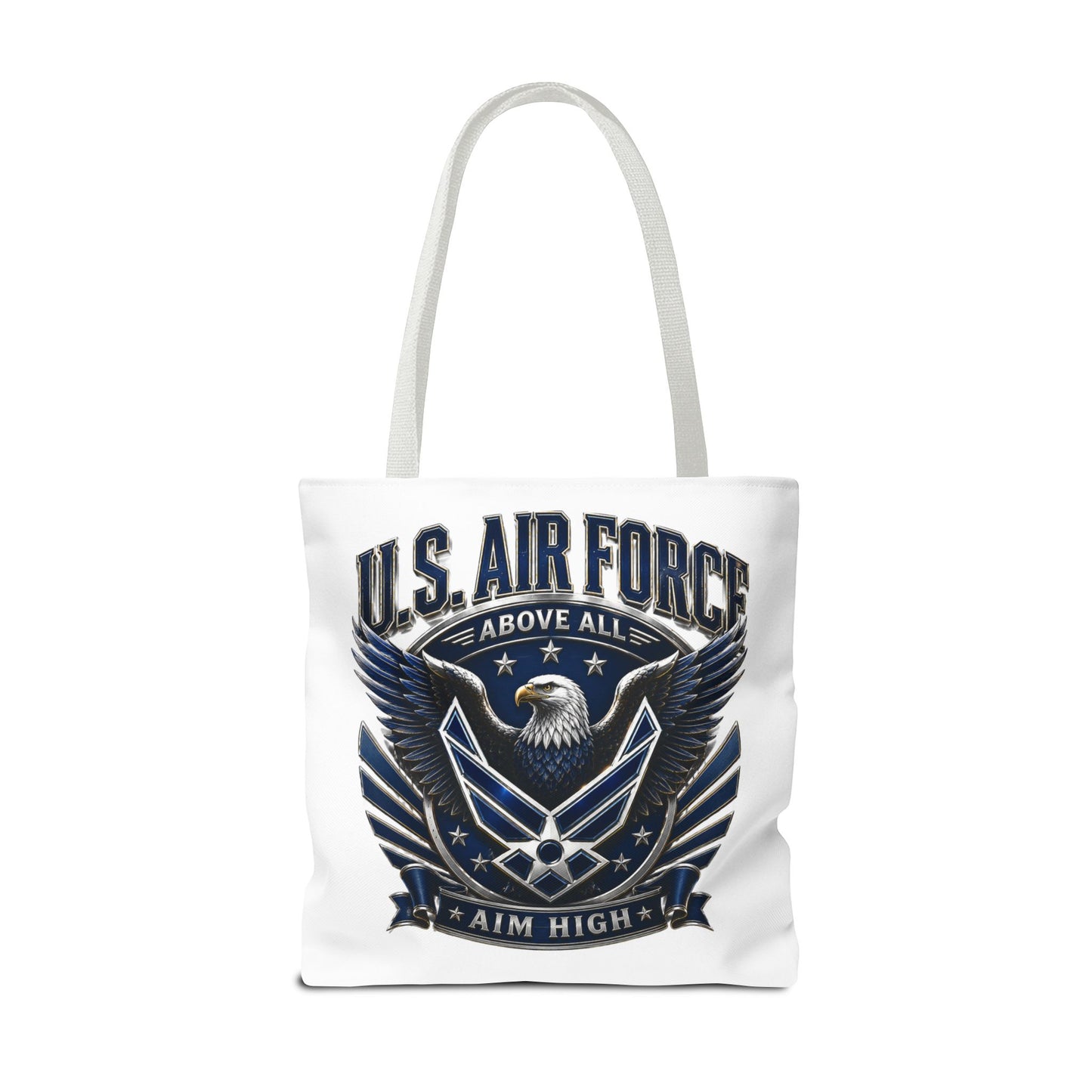 U.S. Air Force Eagle Tote Bag - "Aim High" Military Canvas Tote
