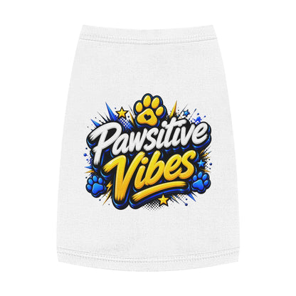 Pet Tank Top: "Pawsitive Vibes" Dog Tank — Cute Paw Print Pet Shirt