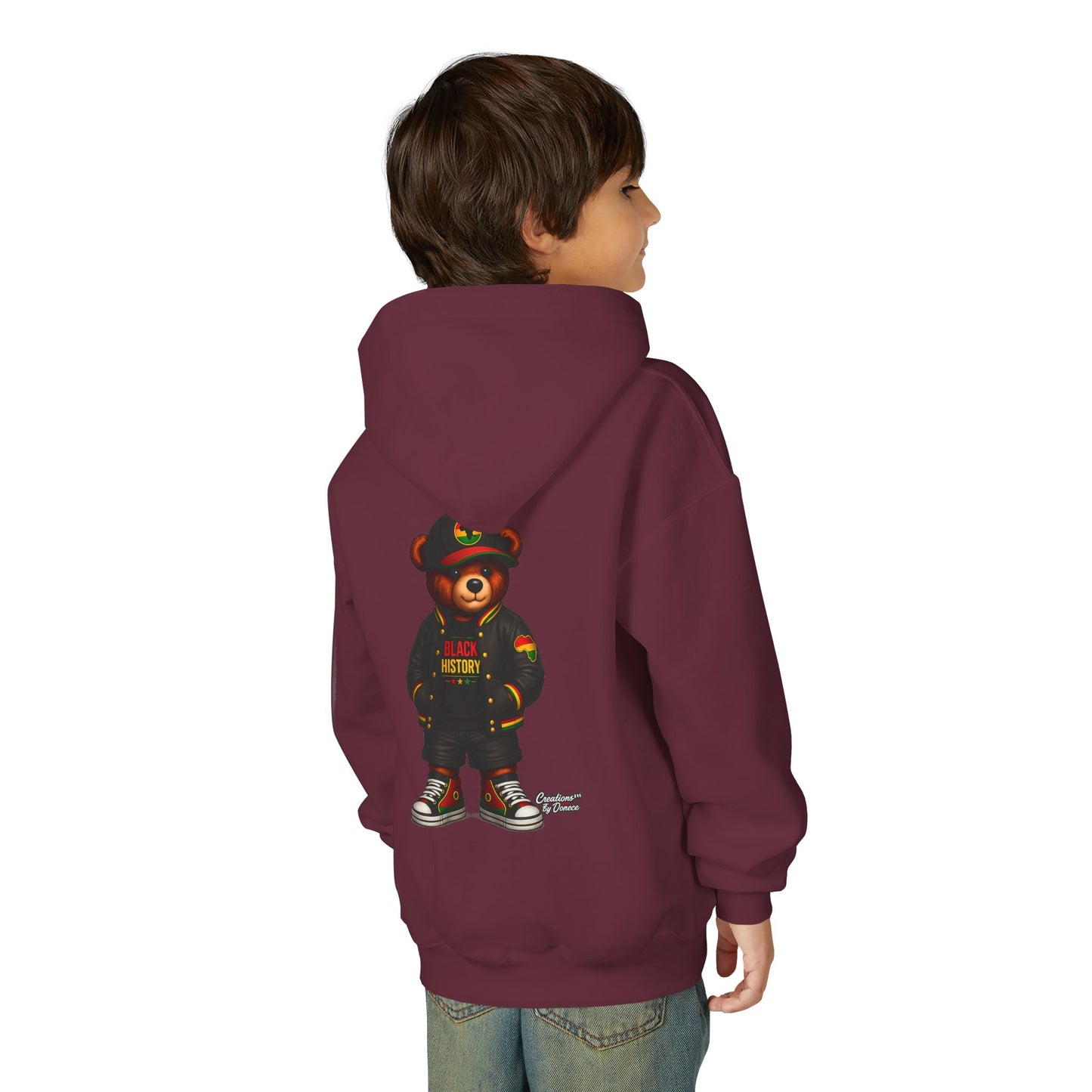 Youth Bear Hoodie — 'Follow Your History' Streetwear Kids Sweatshirt