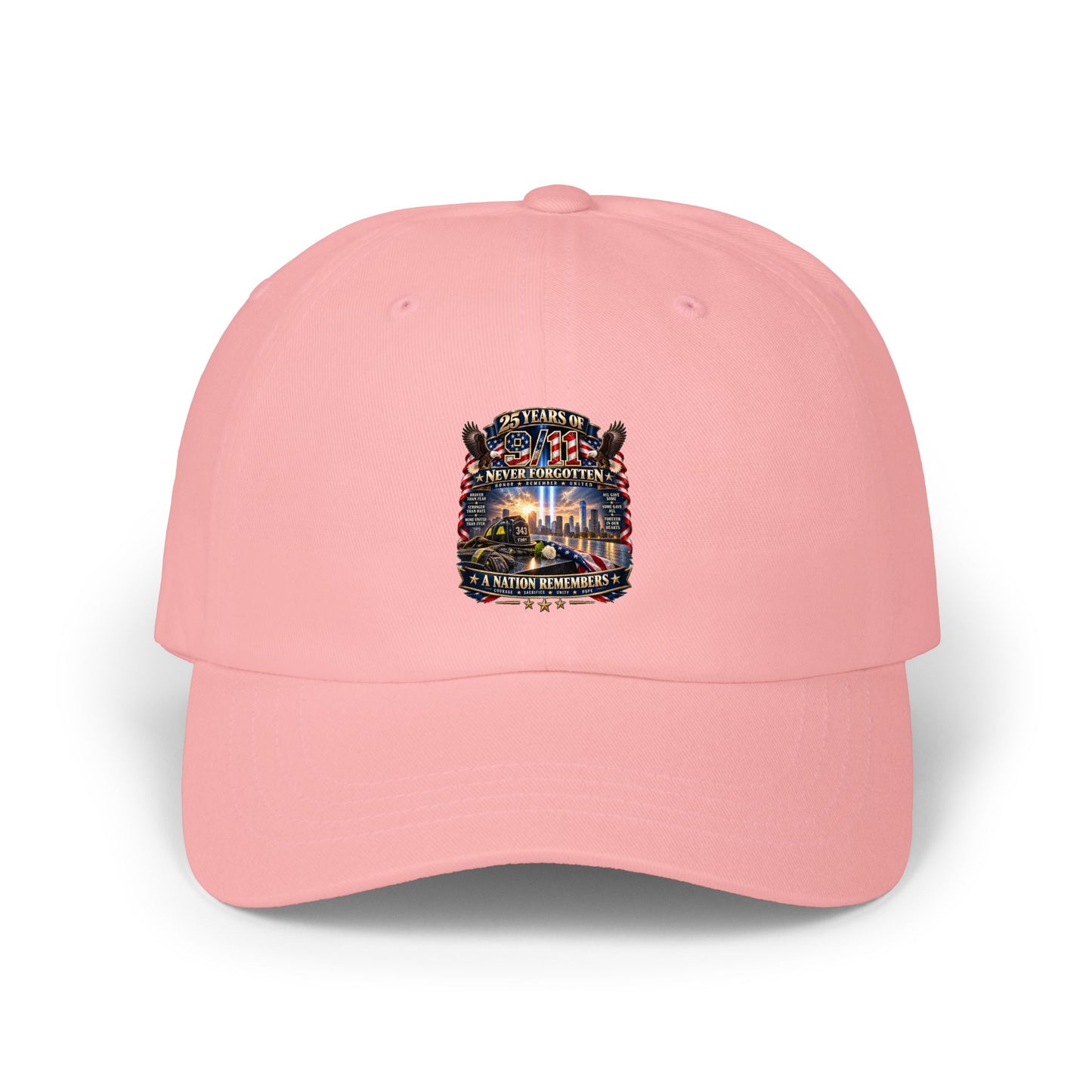 Dad Cap — Vintage Fireworks Night Skyline Embroidered Hat