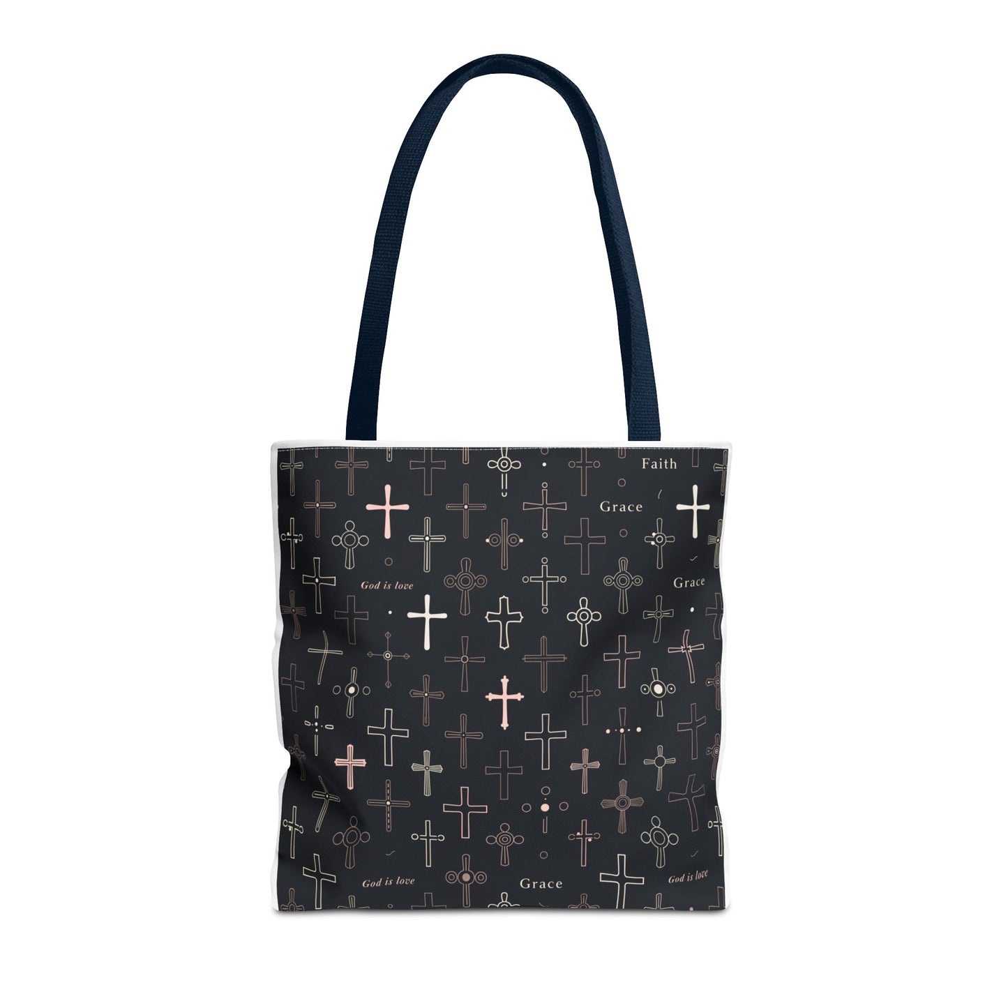 Cross Pattern Tote Bag — Faith & Grace Religious All-Over Print Tote