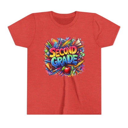 Second Grade Youth Tee — Colorful Back-to-School Kids T-Shirt