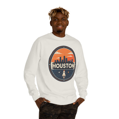 Houston Rocket Patch Sweatshirt — Retro Space City Crewneck