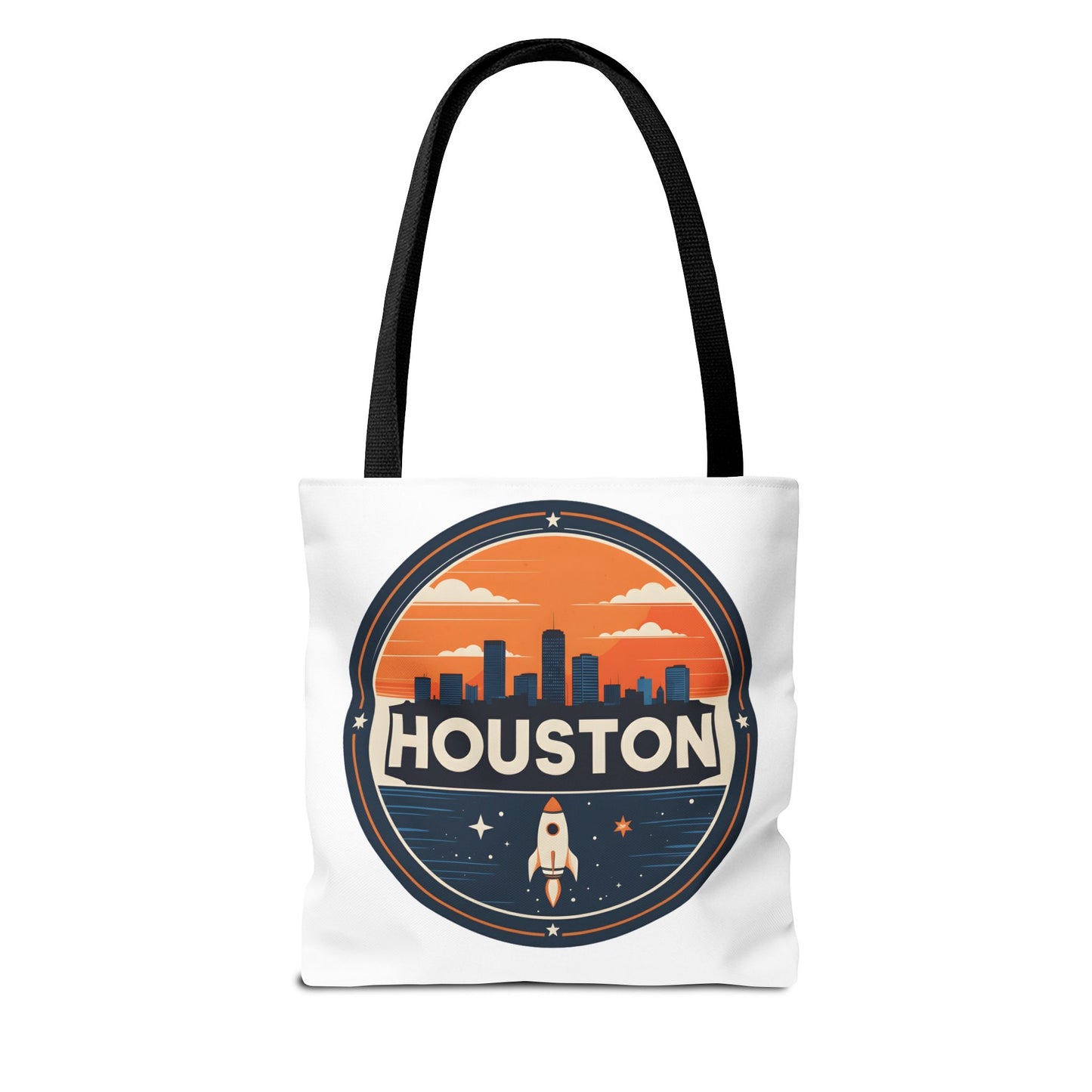 Houston Skyline Rocket Tote Bag – Retro Space City Canvas Tote
