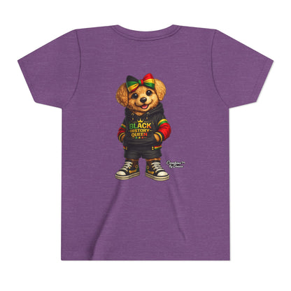 Youth Tee — Black History Queen Bear Graphic T-Shirt