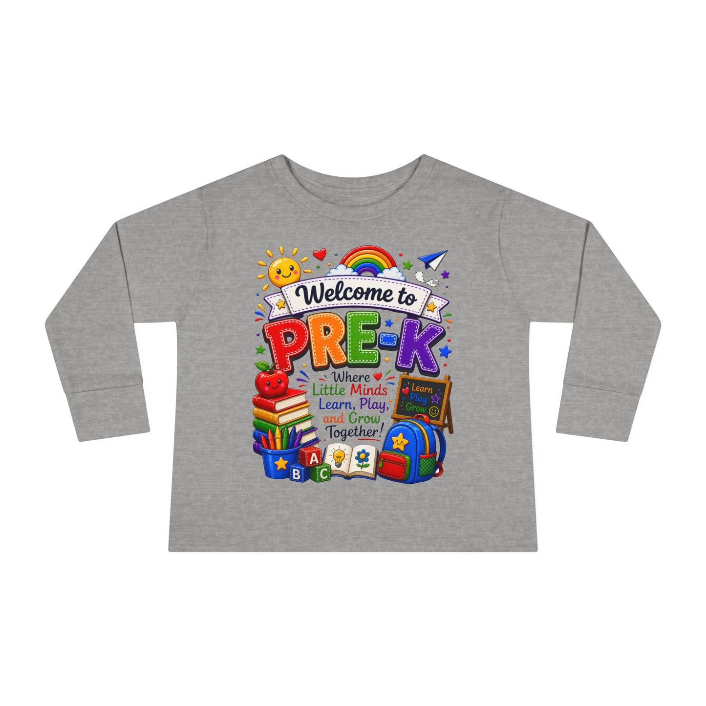 Welcome to Pre-K Toddler Long Sleeve Tee — Cute Back-to-School Preschool Shirt
