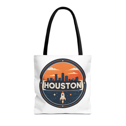 Houston Skyline Rocket Tote Bag – Retro Space City Canvas Tote