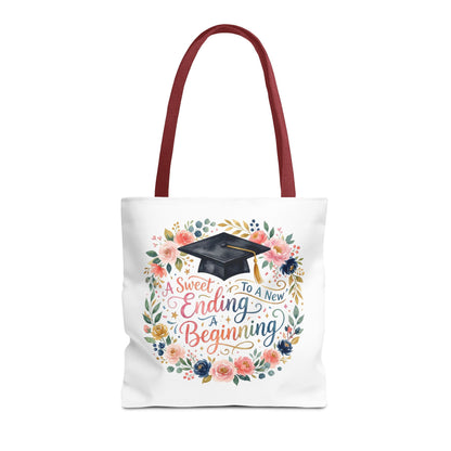 Graduation Floral Tote Bag — "A Sweet Ending To A New Beginning"