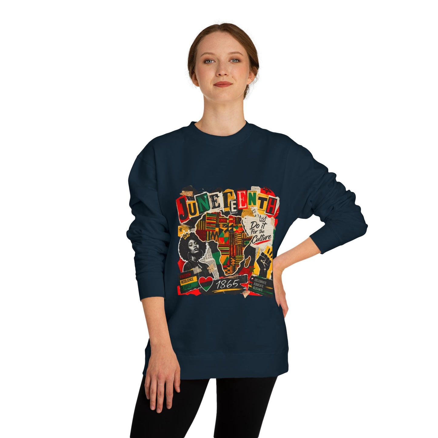 Juneteenth Celebration Sweatshirt — African Heritage '1865' Graphic Crewneck