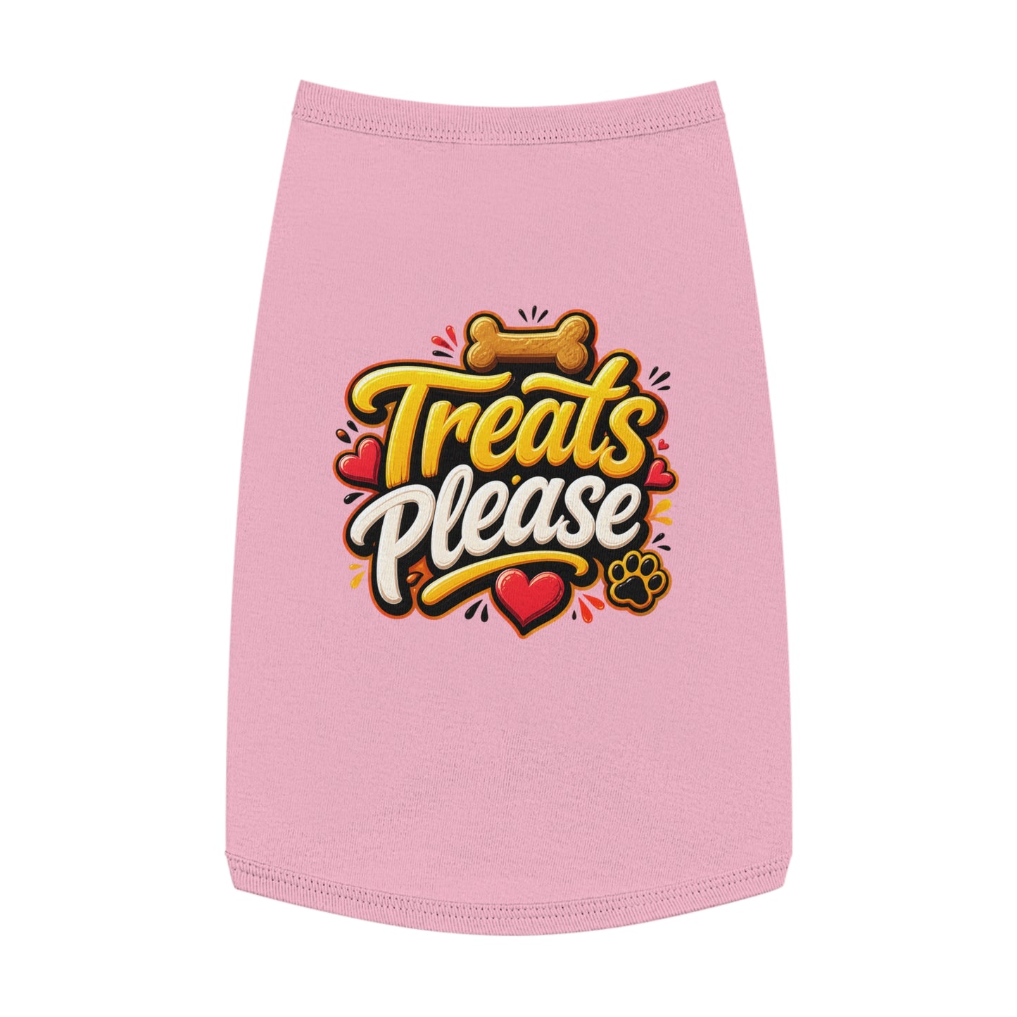 Pet Tank Top — "Treats Please" Cute Dog Tank for Small Dogs | Playful Paw Print Design