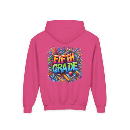 Fifth Grade Kids Hoodie - Colorful School Supplies Back-to-School Sweatshirt
